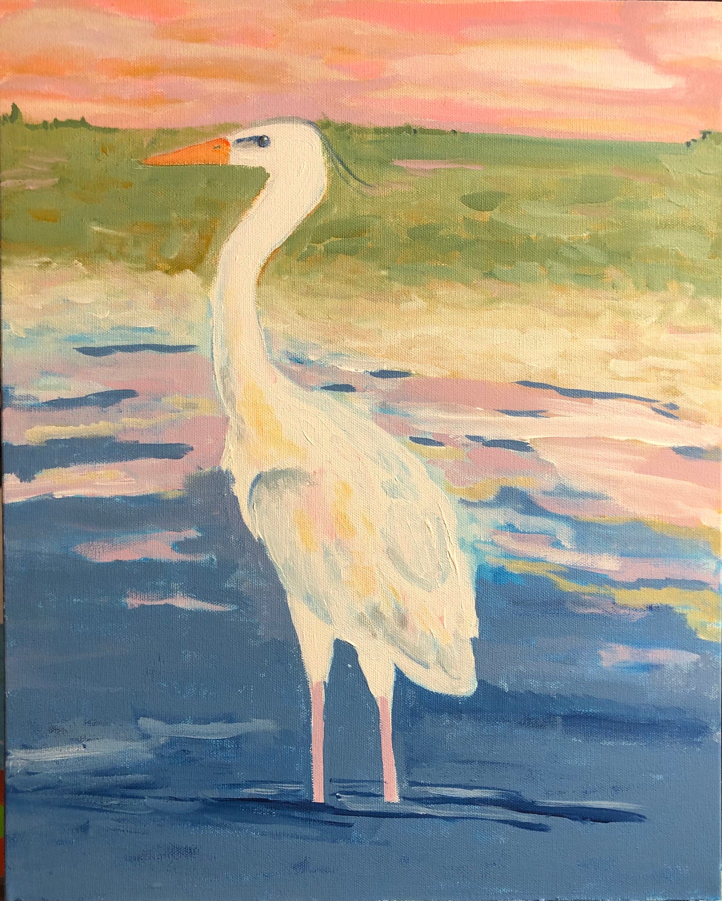 Heron At Sunset