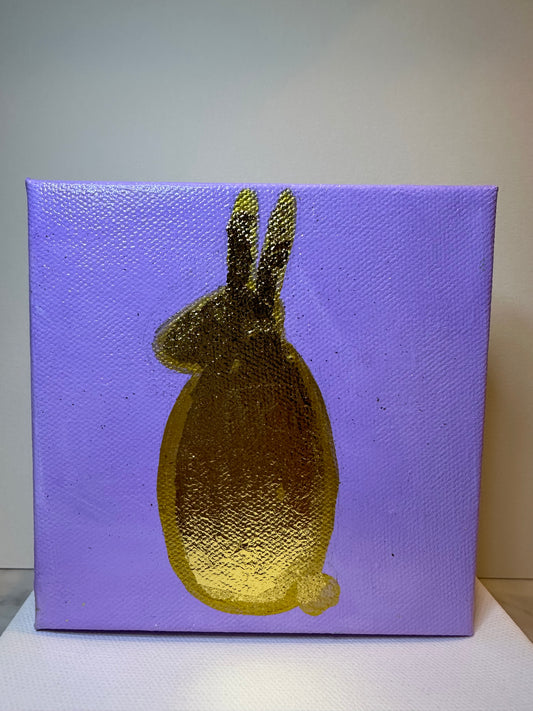 Golden Bunny on Purple 5x5
